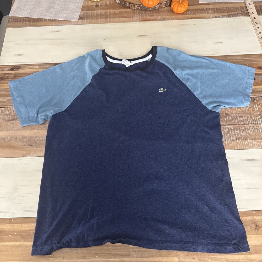 Lacoste Shirt Mens S Green Colorblock Crocodile Logo Crewneck Regular Fit
